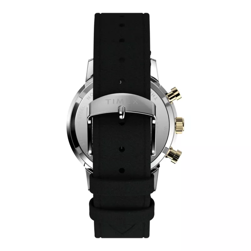 Timex vīriešu Expedition Scout TW2W60300A analogais kvarca pulkstenis - 43mm, melna ciparnīca, brūna ādas siksniņa, INDIGLO nakts apgaismojums