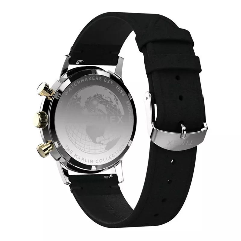 Timex vīriešu Expedition Scout TW2W60300A analogais kvarca pulkstenis - 43mm, melna ciparnīca, brūna ādas siksniņa, INDIGLO nakts apgaismojums