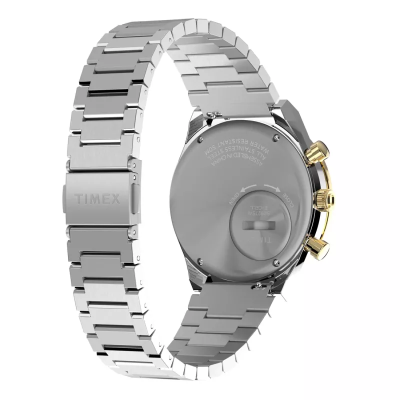 Timex vīriešu TW2W64200 kvarca pulkstenis ar brūnu ādas siksniņu un melnu ciparnīcu, 40mm