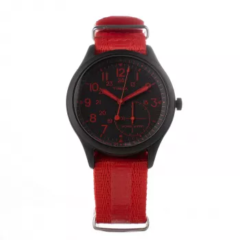 TIMEX vīriešu pulkstenis TW2V10900LG 41mm Zaļa ādas siksniņa Melns ciparnīca