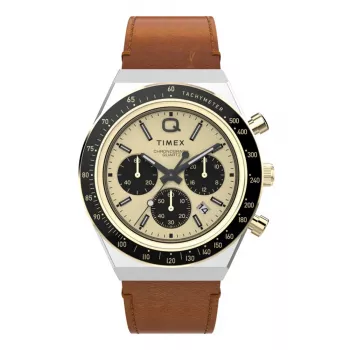 Timex TW2W64400 Vīriešu lauka pulkstenis 42mm melns ciparnīca brūna ādas siksna