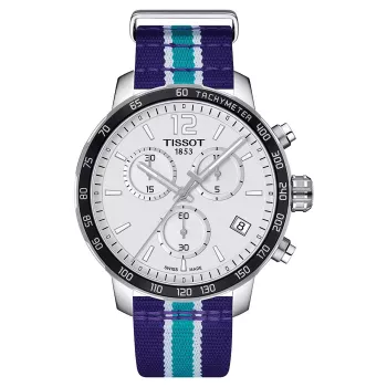 TISSOT PRS 516 Vīriešu Šveices kvarca hronogrāfa pulkstenis 42mm Sudraba ciparnīca Brūna ādas siksniņa T095417170373