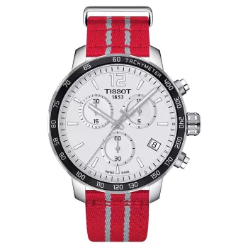 TISSOT T-Sport Chrono XL Classic vīriešu pulkstenis 42mm sudraba ciparnīca zila tekstila siksniņa Šveices kvarca hronogrāfs T09541717037