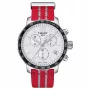 TISSOT T-Sport Chrono XL Classic vīriešu pulkstenis 42mm sudraba ciparnīca zila tekstila siksniņa Šveices kvarca hronogrāfs T09541717037