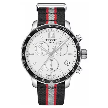 TISSOT T-Sport PRC 200 vīriešu Šveices kvarca hronogrāfa pulkstenis 42mm nerūsējošais tērauds melns ciparnīca
