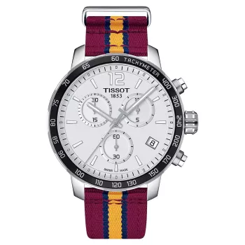 TISSOT T-Sport Quickster Chronograph vīriešu pulkstenis 42mm melns ciparnīca NATO siksniņa T0954171707