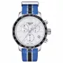 TISSOT T-Sport Quickster Vīriešu Hronogrāfa Pulkstenis 42mm Melns PVD Nerūsējošais Tērauds un Neilona Siksniņa
