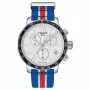 TISSOT T-Sport Quickster Vīriešu Hronogrāfa Pulkstenis 42mm Sudraba Ciparnīca Zila un Sarkana Neilona Siksniņa T09541717371