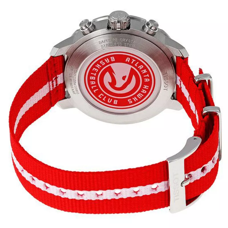 TISSOT T-Sport Quickster Vīriešu Pulkstenis T0954177037 42mm Šveices Kvarca Hronogrāfs Melns Ciparnīca NATO Siksna