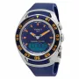 TISSOT T-Touch II Vīriešu Pulkstenis T056420270410 - 45mm Titāna Korpuss, Zila Gumijas Siksniņa, Šveices Kvarca Hronogrāfs ar Altimetru, Barometru, Kompasu, Termometru