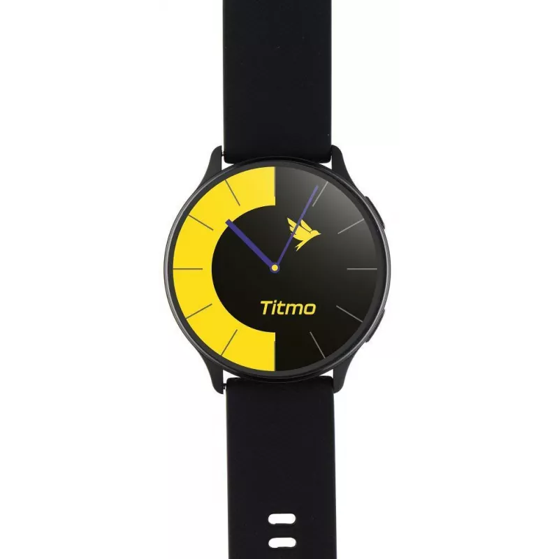 TITMO O-200 Smartwatch ar 1,32 collu AMOLED, GPS, Bluetooth 5.0, sirdsdarbības monitoru, IP68 - Melns