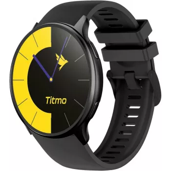 TITMO O-200 Smartwatch ar 1,32 collu AMOLED, GPS, Bluetooth 5.0, sirdsdarbības monitoru, IP68 - Melns