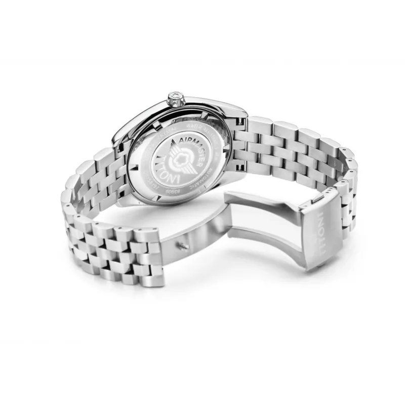 TITONI Airmaster Vīriešu Automātiskais Pulkstenis 83909S-063 38.5mm Nerūsējošais Tērauds Sudraba Ciparnīca