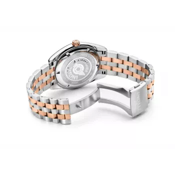 TITONI Vīriešu automātiskais pulkstenis 83909SRG-063 38,5mm Rožu zelta PVD nerūsējošais tērauds sudraba ciparnīca brūna ādas siksniņa