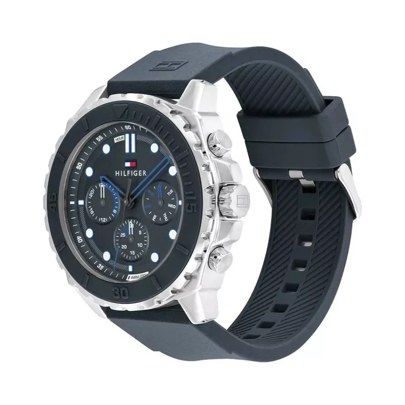 Tommy Hilfiger vīriešu 1710687 analogais kvarca pulkstenis 48 mm nerūsējošais tērauds zils ciparnīca