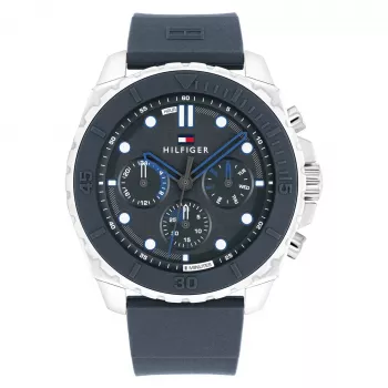 Tommy Hilfiger vīriešu 1710687 analogais kvarca pulkstenis 48 mm nerūsējošais tērauds zils ciparnīca