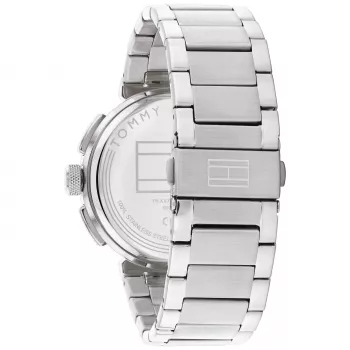 Tommy Hilfiger vīriešu 1792117 kvarca analogais pulkstenis 44mm nerūsējošā tērauda zils ciparnīca sudraba toņa siksniņa