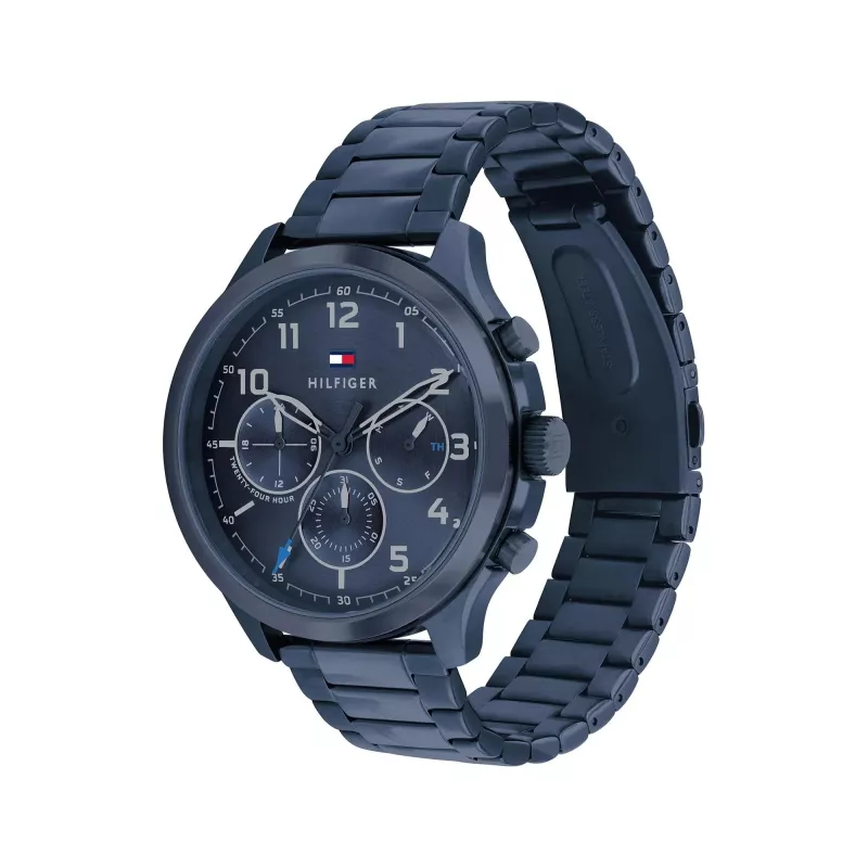 Tommy Hilfiger vīriešu Damon kvarca pulkstenis 1791853 44mm zils silikons