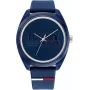 Tommy Hilfiger Vīriešu Damon kvarca pulkstenis 1791927 45mm Zils ciparnīca Nerūsējošā tērauda sieta aproce