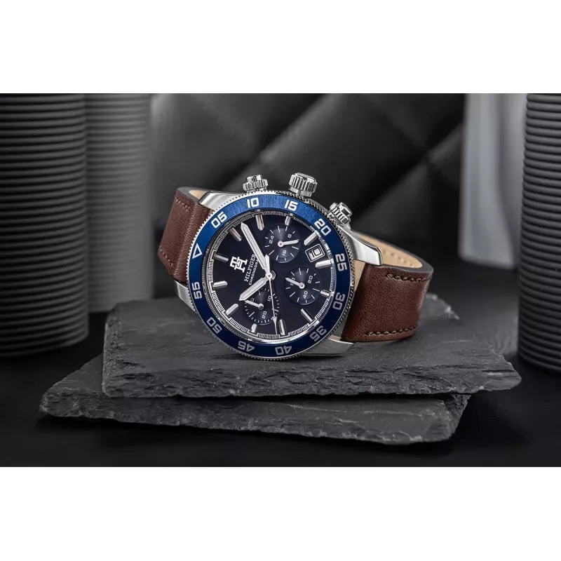 Tommy Hilfiger vīriešu Damon kvarca pulkstenis 1792163 41mm nerūsējošais tērauds zils ciparnīca