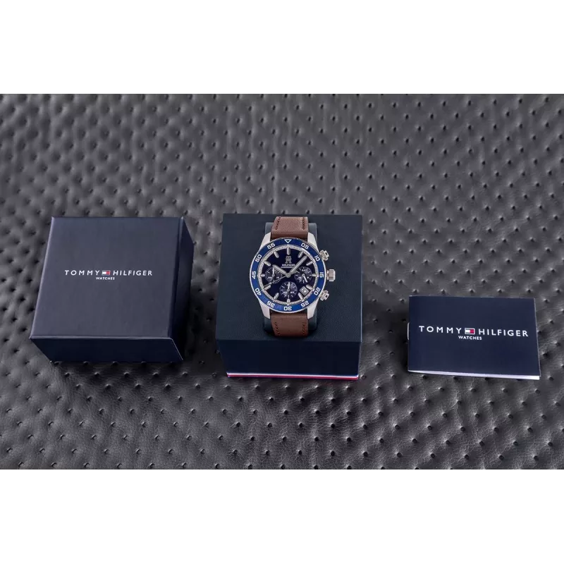 Tommy Hilfiger vīriešu Damon kvarca pulkstenis 1792163 41mm nerūsējošais tērauds zils ciparnīca