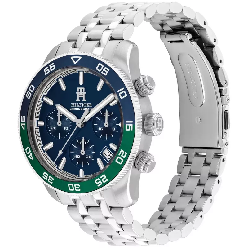Tommy Hilfiger vīriešu Damon kvarca pulkstenis 1792185 41mm zils ciparnīca nerūsējošais tērauds