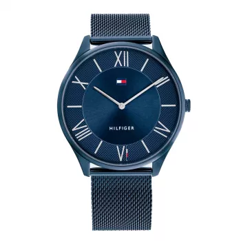 Tommy Hilfiger vīriešu pulkstenis Decker Quartz 1710514 43mm zils ciparnīca brūna āda