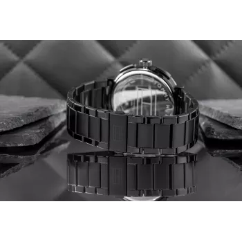 Tommy Hilfiger Vīriešu Decker kvarca pulkstenis 44mm nerūsējošais tērauds zils ciparnīca brūna āda
