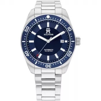Tommy Hilfiger vīriešu pulkstenis 1710591 40mm nerūsējošais tērauds zils ciparnīca brūna āda