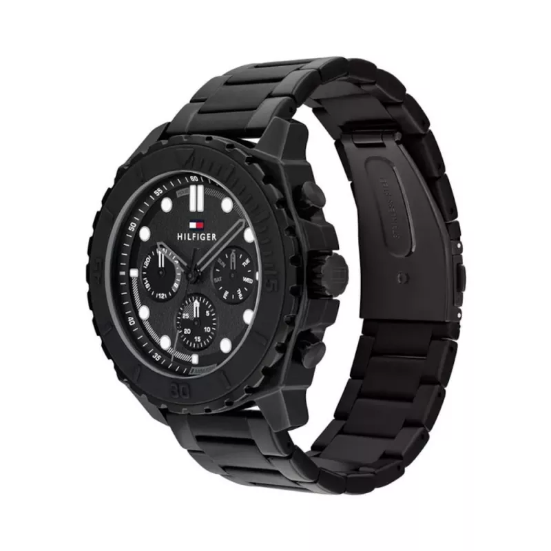 TOMMY HILFIGER Vīriešu pulkstenis 1710690 49mm Zils Silikons Nerūsējošais tērauds Kvarcs