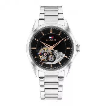 Tommy Hilfiger vīriešu pulkstenis 1710718 39mm zils ciparnīca brūna ādas siksniņa