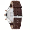 Tommy Hilfiger vīriešu pulkstenis 1791987 44mm nerūsējošā tērauda korpuss brūna ādas siksniņa zils ciparnīca