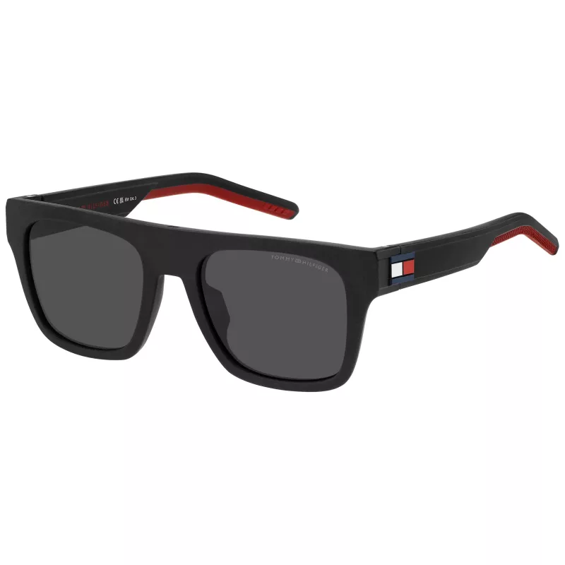 TOMMY HILFIGER TH-1976-S-BLX Vīriešu saulesbrilles, melns rāmis, pelēkas lēcas, 52/19/145 mm