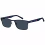 TOMMY HILFIGER TH-2040-S-KU0 Vīriešu taisnstūra saulesbrilles, Havana acetāta rāmis, pelēkas polikarbonāta lēcas, UV400
