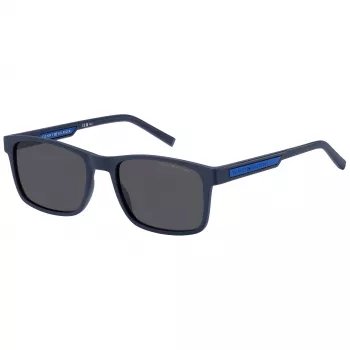 TOMMY HILFIGER TH-2089-S-FLL Vīriešu saulesbrilles - Melns acetāta rāmis ar pelēkām polikarbonāta lēcām - 56/19/145 mm