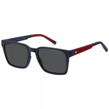 TOMMY HILFIGER TH-2143-S-8RU Vīriešu taisnstūra saulesbrilles, Havana, Brūnas lēcas, 55/19/145 mm