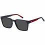 TOMMY HILFIGER TH-2143-S-8RU Vīriešu taisnstūra saulesbrilles, Havana, Brūnas lēcas, 55/19/145 mm