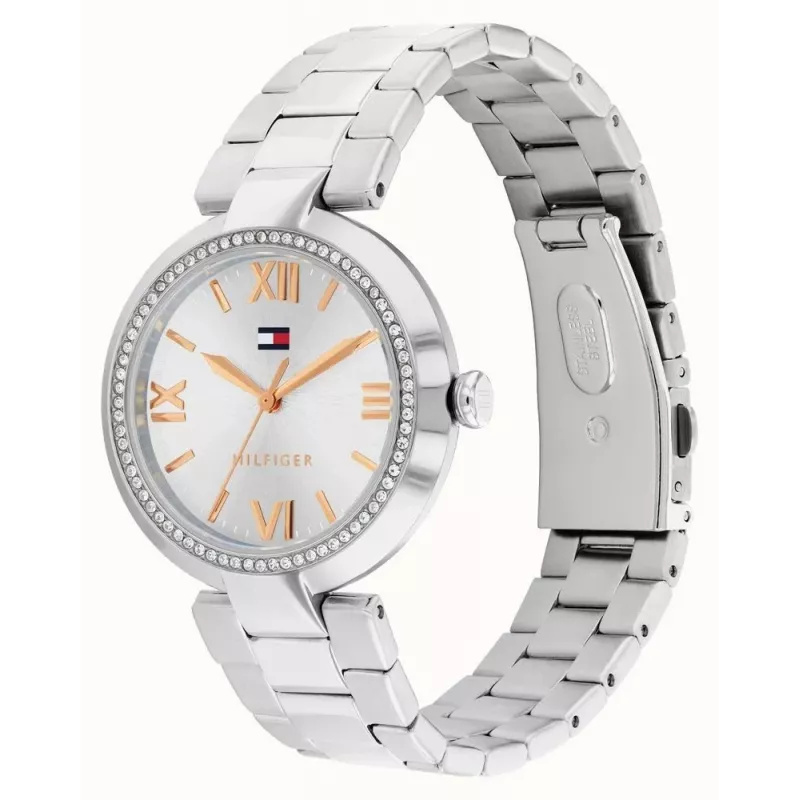 Tommy Hilfiger sieviešu Pippa kvarca pulkstenis 34mm sudraba nerūsējošā tērauda siets