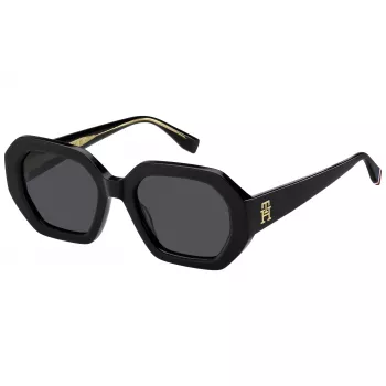 Tommy Hilfiger sieviešu saulesbrilles TH-2155-S-807 - Melns rāmis, Pelēkas lēcas, 52mm