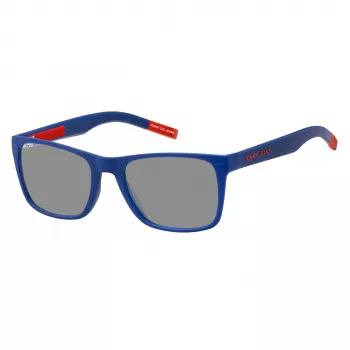 TOMMY JEANS TJ-0045-S-8RU Unisex saulesbrilles - melns rāmis, pelēkas lēcas 52/19/140 mm