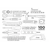 Top Tools 100 daļu 1/4 collu un 3/8 collu uzgriežņu atslēgu un instrumentu komplekts ar hroma vanādija tēraudu, 72 zobu sprūratni un formētu koferi
