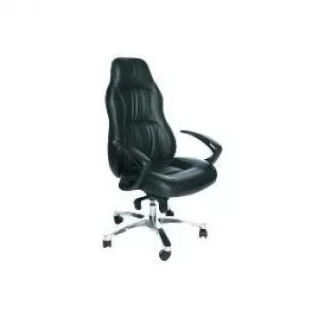 TOPSTAR RS90F AD0 izpilddirektora biroja krēsls, melns audums, pulēta alumīnija pamatne, sinhronais mehānisms, cilpas roku balsti