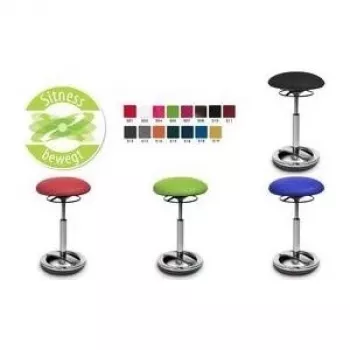 Topstar Sitness High Bob ergonomisks ķeblītis, melns poliestera sēdeklis, bezpakāpju augstuma regulēšana 580-830 mm, pulēta alumīnija gredzenveida pamatne, 110 kg slodze SU59 BR0