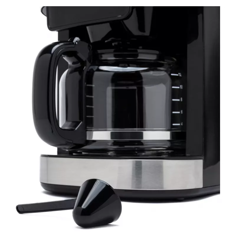 Tornado TCM1025A-GS filtru kafijas automāts ar dzirnaviņām, 1.25L, 1000W, nerūsējošais tērauds/melns