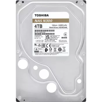 Toshiba N300 NAS 4TB iekšējais cietais disks 3,5 inch SATA 6Gb/s 7200RPM 128MB kešatmiņa