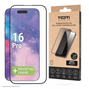 TOTI PREMIUM PREMIUM Rūdīta stikla ekrāna aizsargs 3D pilna pārklājuma Apple iPhone 16 Pro