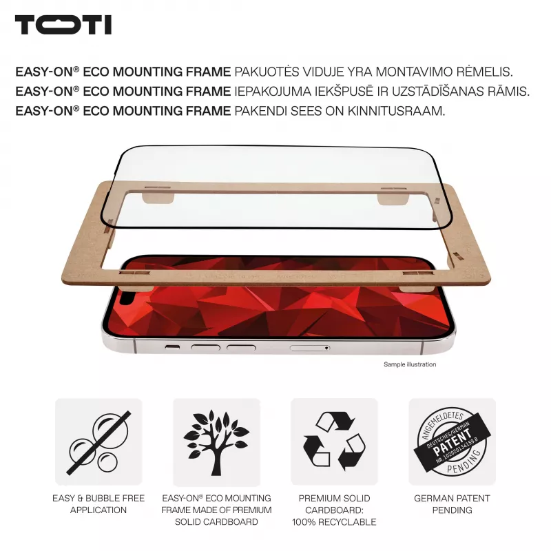 TOTI PREMIUM PREMIUM TEMPERED Screen Protector Glass 3D Full Cover for Apple iPhone 17/16 Pro