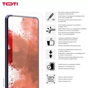 TOTI rūdīta stikla 2D ekrāna aizsargs Samsung Galaxy A15/A15 5G, caurspīdīgs