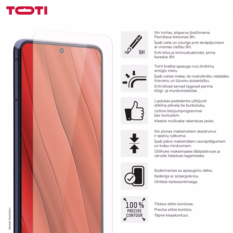 TOTI Rūdīta stikla 2D ekrāna aizsargs Samsung Galaxy A37/A57/A36/A56/S24 FE/S25 FE