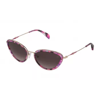 TOUS Women's Sunglasses STO387-550GED Havana Brown Acetate Rectangular Gradient